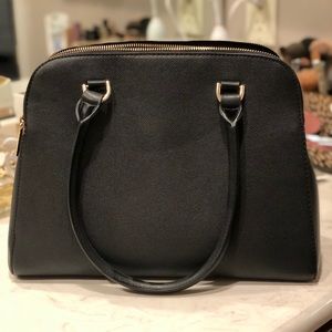 Large black satchel purse